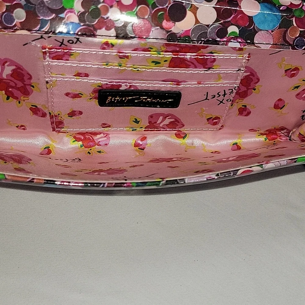 Betsey Johnson Multi-Color Bow PVC Crossbody Shoulder Bag
